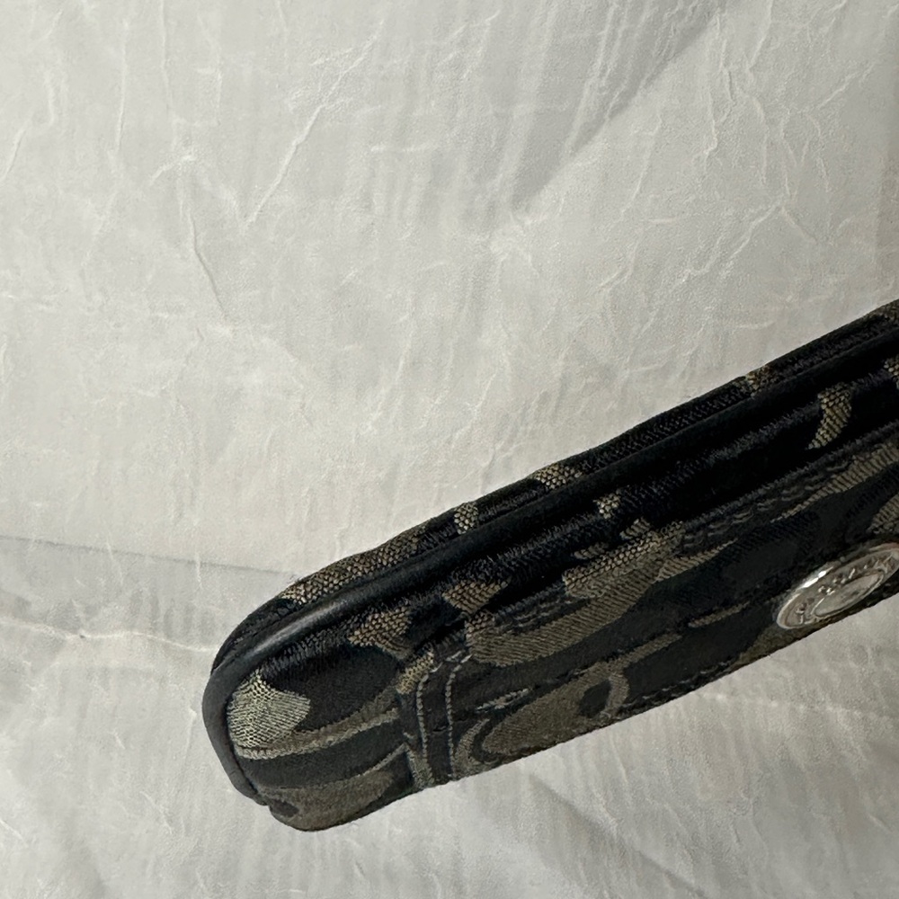 Coach Black, Gray, and Tan Wristlet with Silver Hardware - Picture 5 of 9